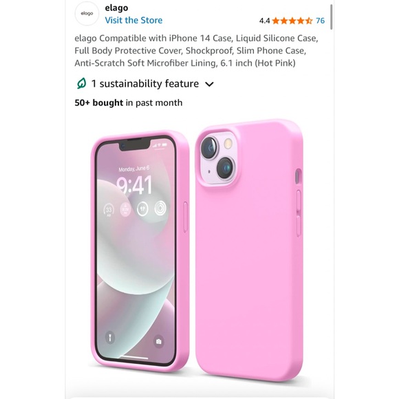 Apple iPhone 14 pink silicone phone case - Picture 2 of 2